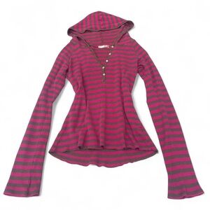 Old Navy Striped Hooded Henley